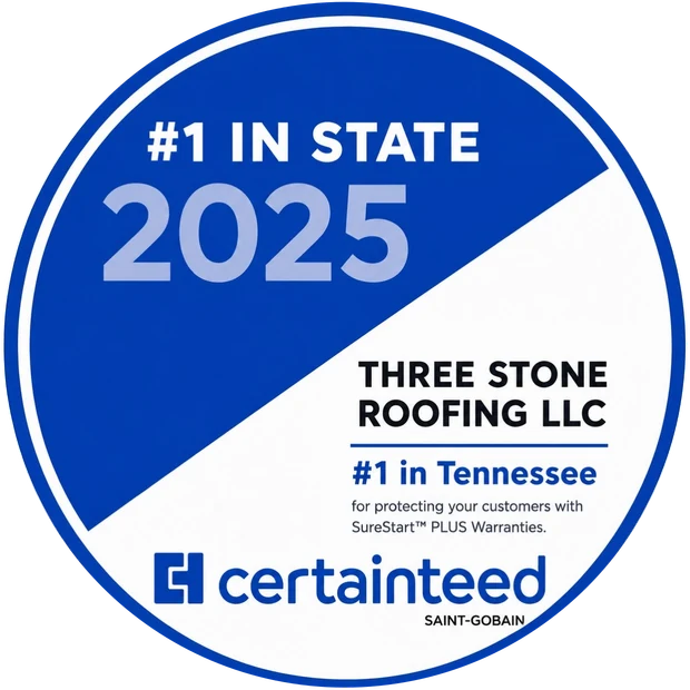 CertainTeed #1 in State 2025 — #1 in Tennessee for SureStart PLUS warranties