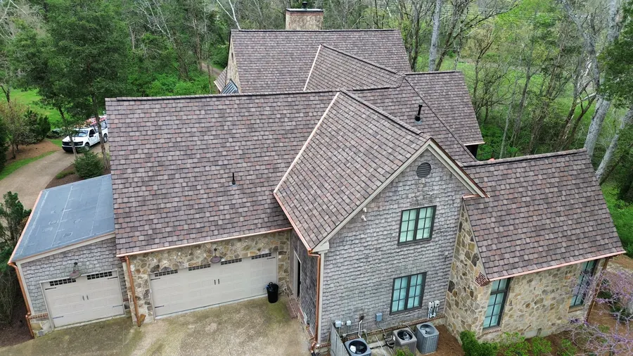 Copper Half-Round — Copper half-round and full-round gutters with copper gutter guards by Three Stone in Middle Tennessee