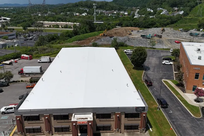 Medical roof — Carlisle SynTec TPO metal retrofit installed by Three Stone